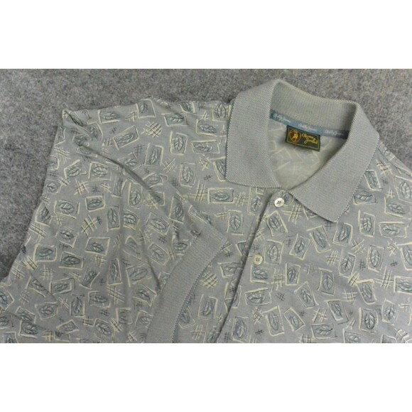 Bobby Jones Shirt Mens Large Green Tan Polo Made in Italy‎ - Picture 1 of 9